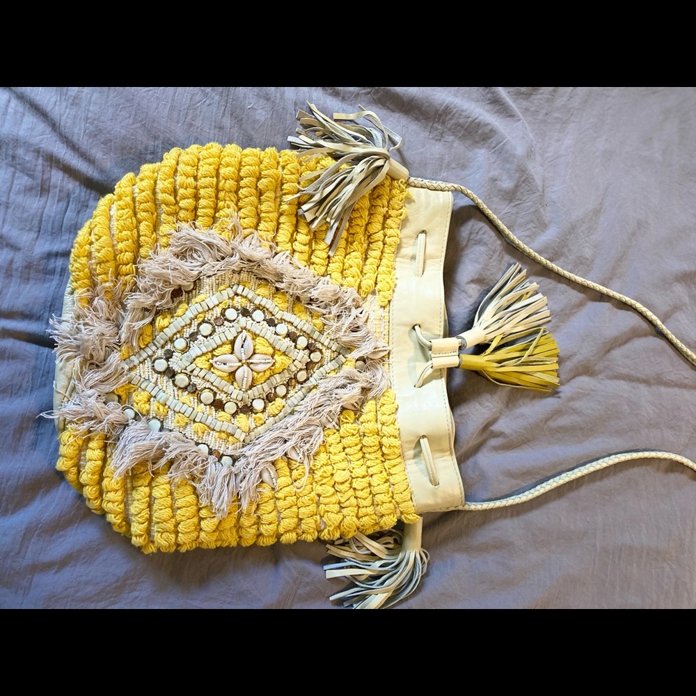 Antik Batik yellow crossbody bag